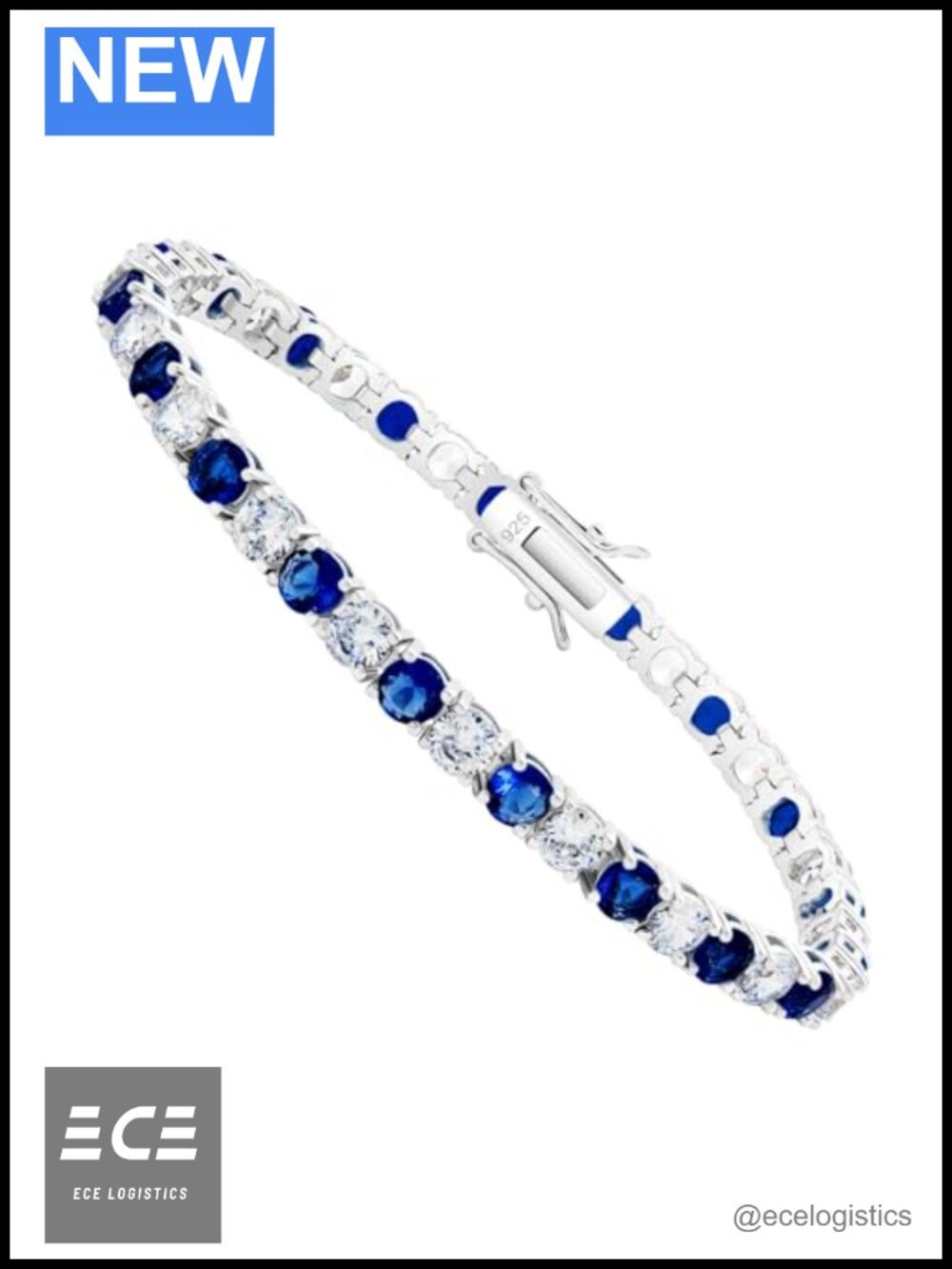 925 Sterling Silver Tennis Bracelet 4mm Cubic Zirconia Gemstone Stackable